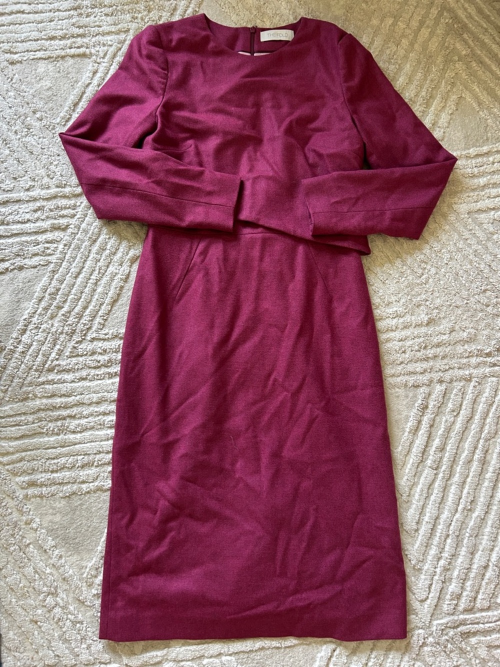 The fold Classic Long-Sleeve wool Dress